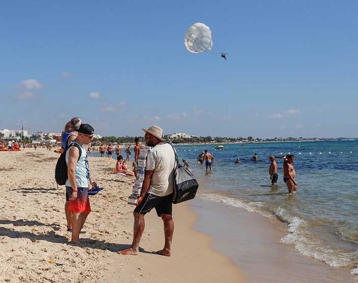 Tourists at the Hammamet Beach